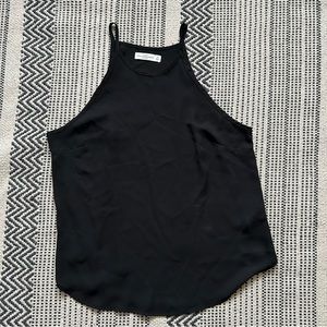 A&F SILKY MESH SEE THROUGH BLACK TANK